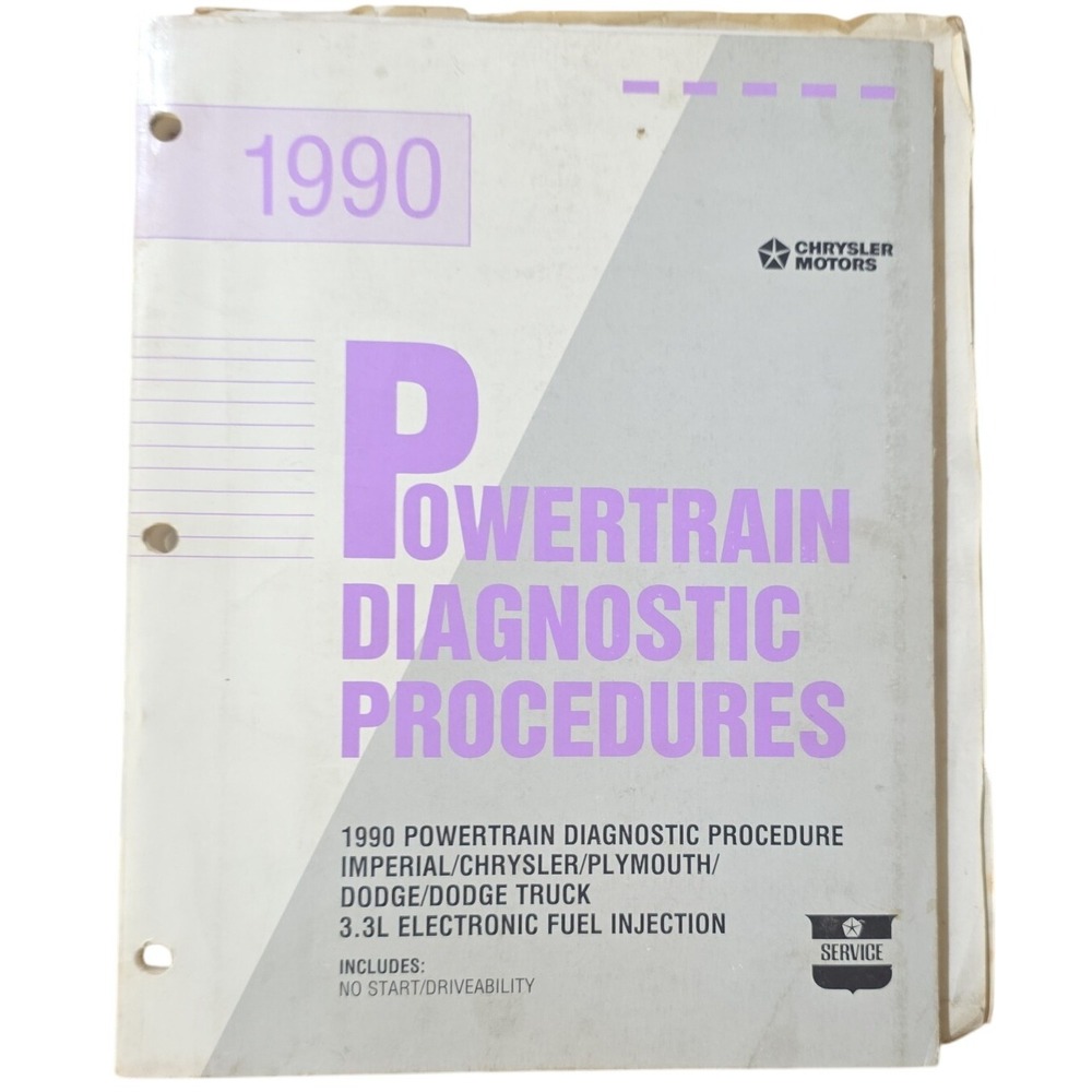 1990 Chrysler Powertrain Diagnostic Procedures Manual Imperial Plymouth Dodge